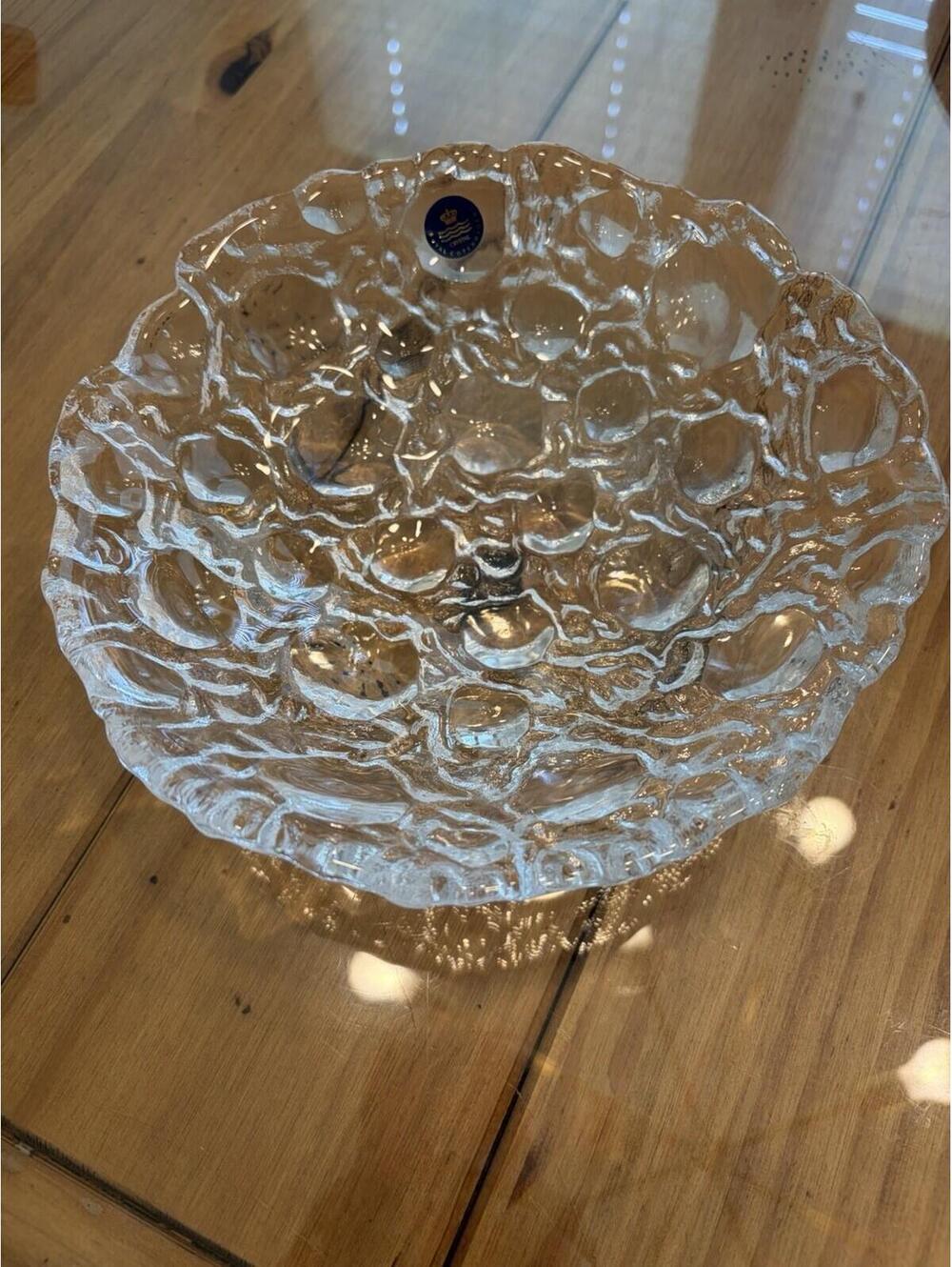 Vintage Royal Copenhagen “Moon” crystal bowl designed Per Lütken